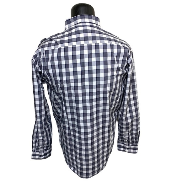 HAGGAR Minimalist Black White Check Casual Button Down Shirt Relax Fit Size 2XL - Picture 3 of 9